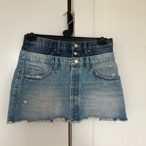 UNWORN! Two layer zara denim skirt— Moussey Vintage Dupe:)